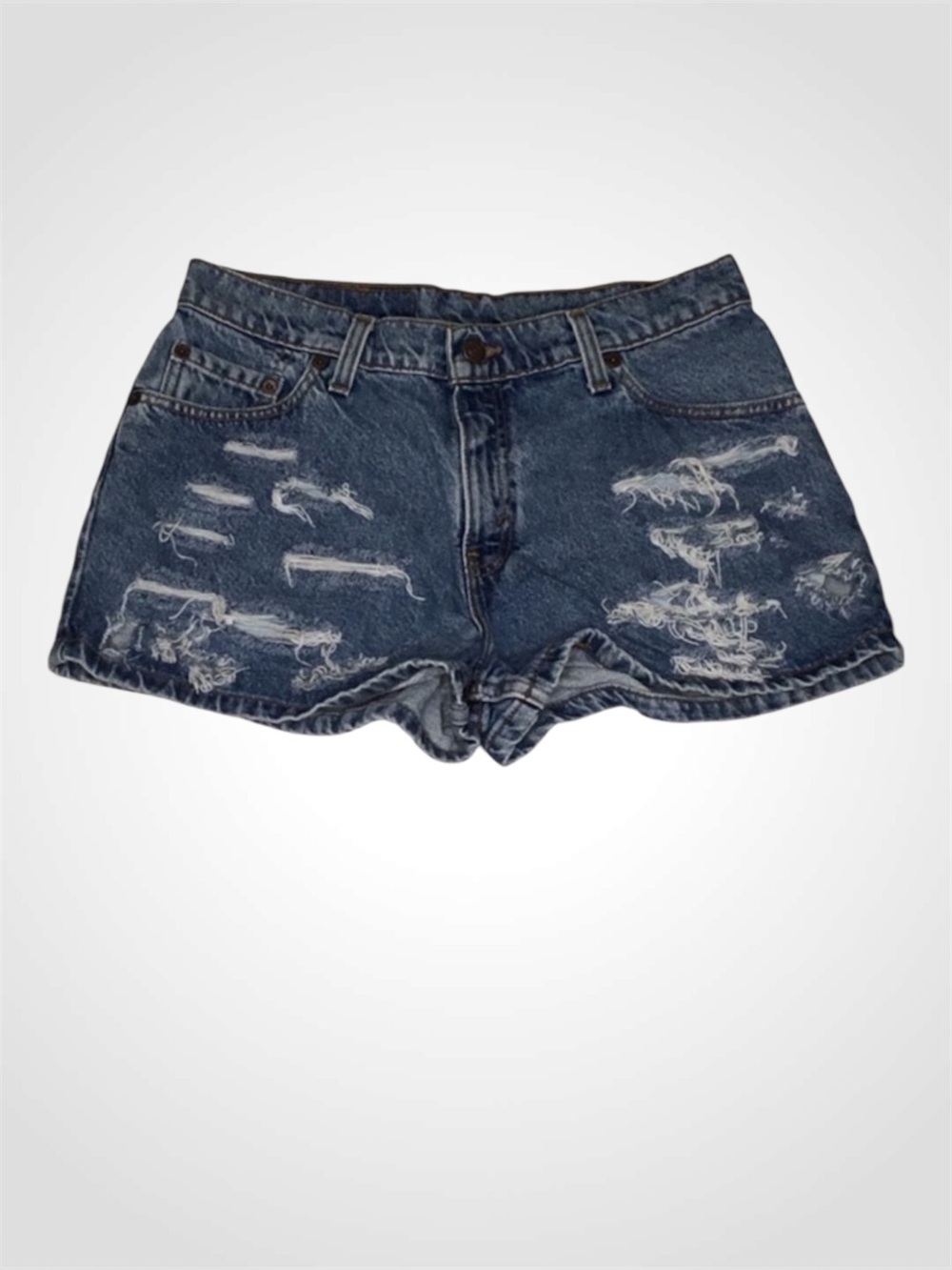 Levi’s 511 Ripped High Waist Flat Hem Blue Jean Shorts 11 Jr